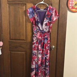 Christopher and Banks floral wrap dress size medium